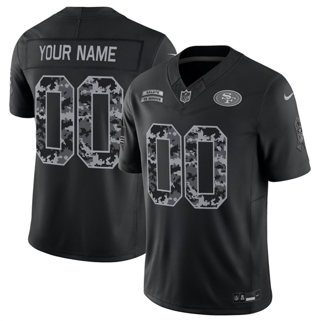 Women's San Francisco 49ers Active Player Custom Black F.U.S.E. 2026 Salute to Service Limited Stitched Football Jersey(Run Small)
